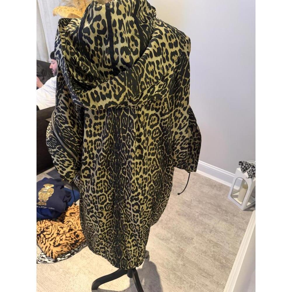 NWT Givenchy Oversized Leopard Print Hooded Zip-Up Nylon Drawstring Jacket - Picture 2 of 9